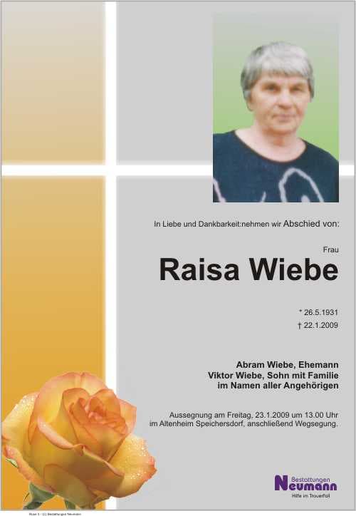 Frau Raisa Wiebe