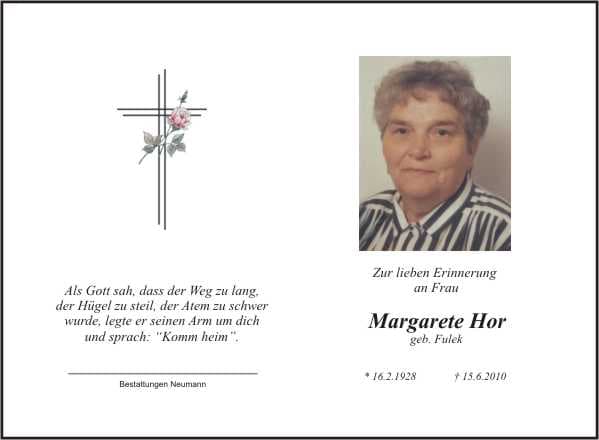 Frau Margarete Hor