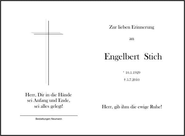 Herr Engelbert Stich