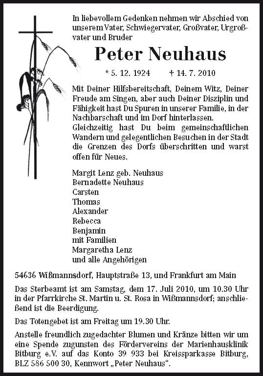Herr Peter Neuhaus