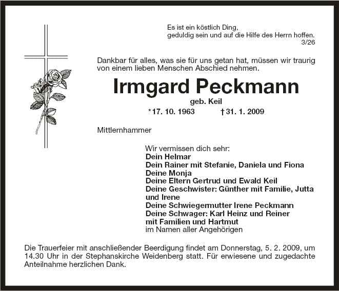 Frau Irmgard Peckmann