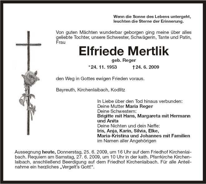 Frau Elfriede Mertlik