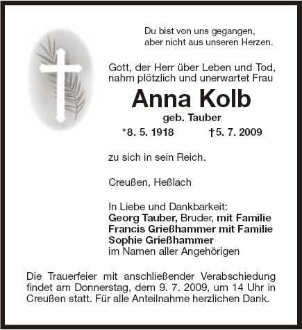 Frau Anna Kolb
