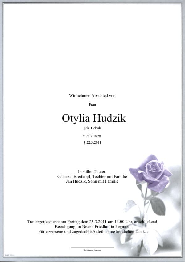 Frau Otylia Hudzik