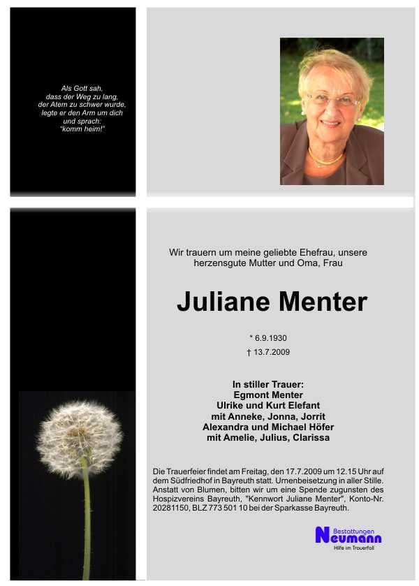 Frau Juliane Menter
