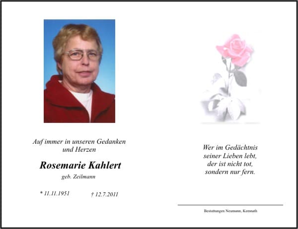 Frau Rosemarie Kahlert