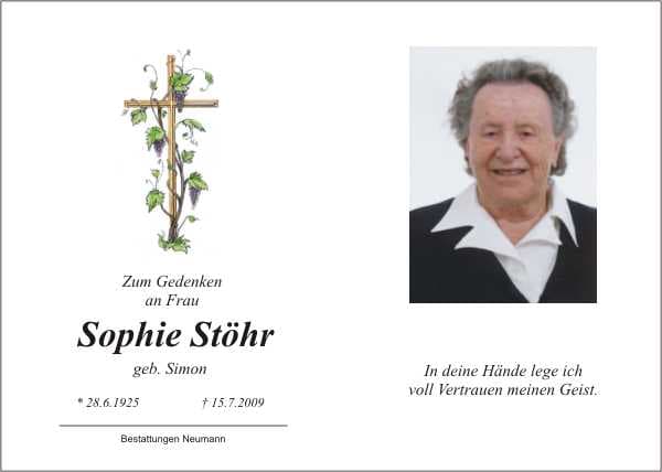 Frau Sophie Stöhr
