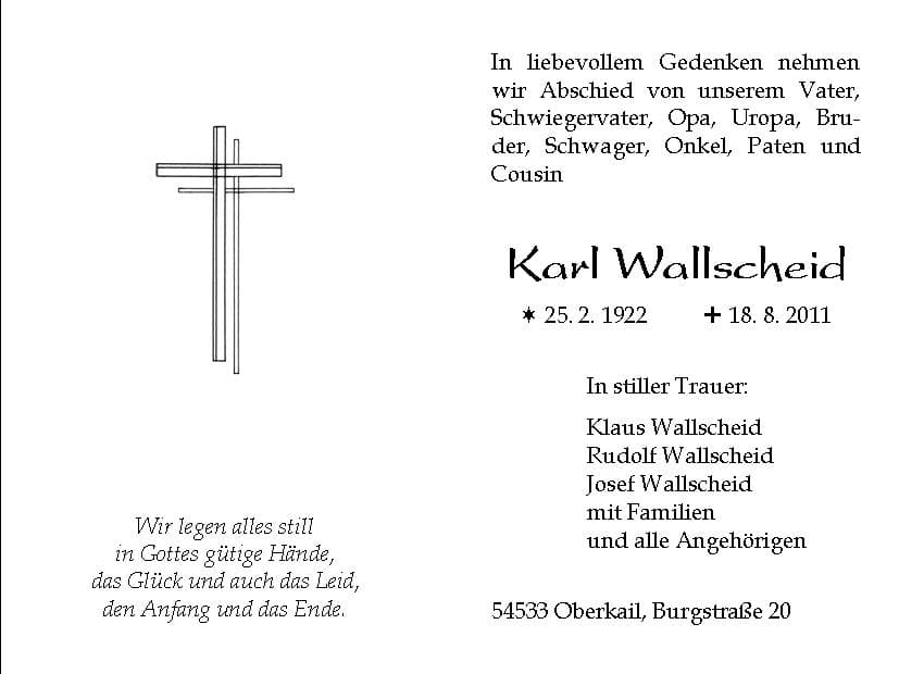 Herr Karl Wallscheid
