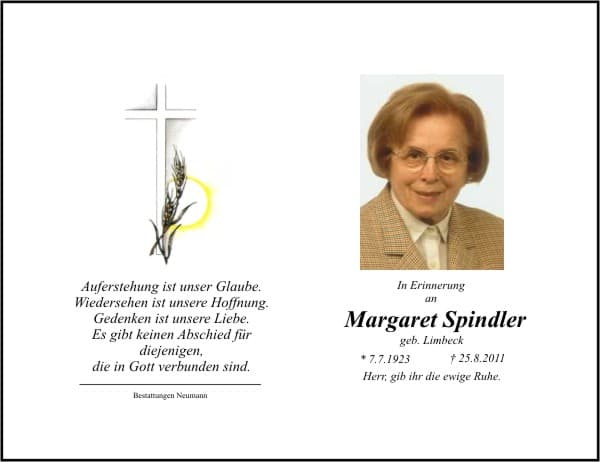 Frau Margaret Spindler