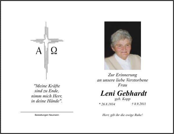 Frau Leni Gebhardt