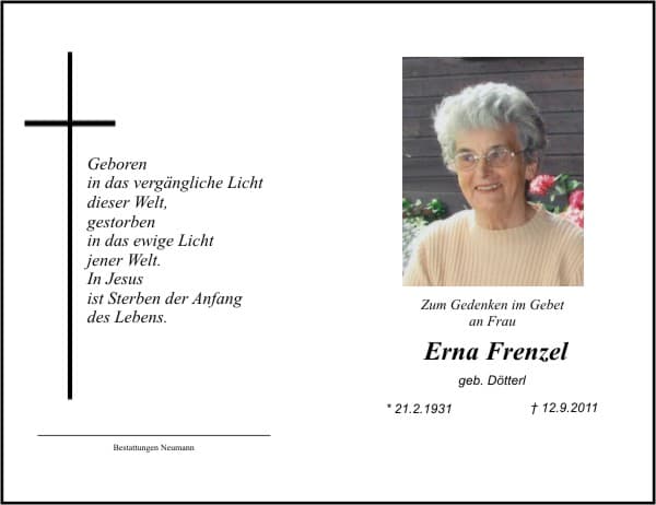 Frau Erna Frenzel