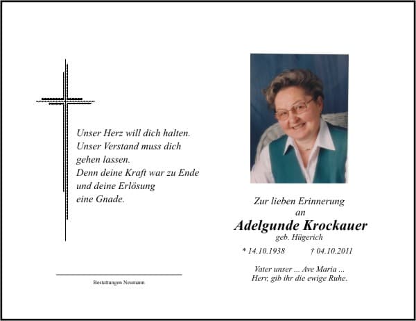 Frau Adelgunde Krockauer