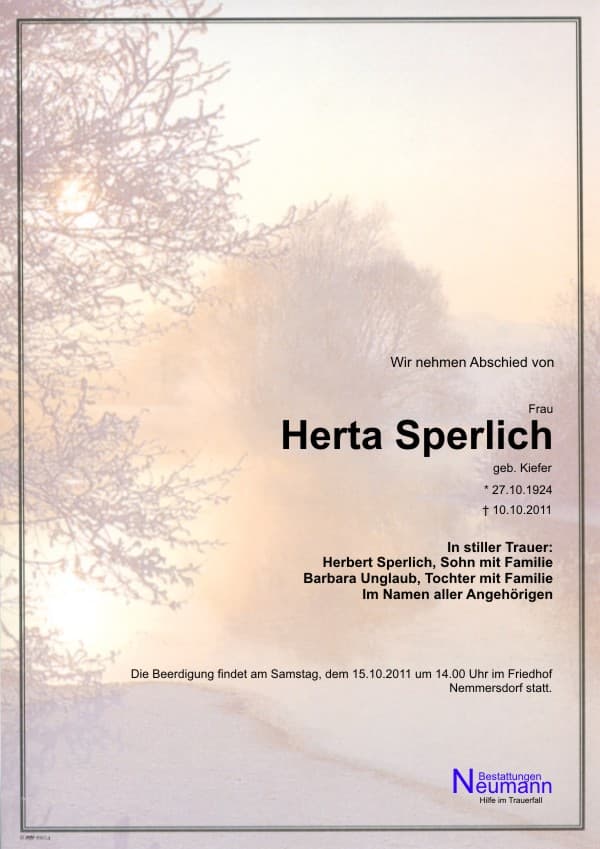 Frau Herta Sperlich
