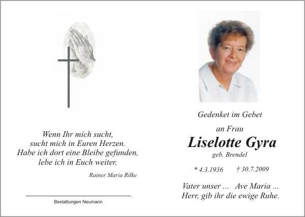 Frau Liselotte Gyra