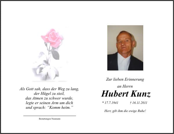 Herr Hubert Kunz