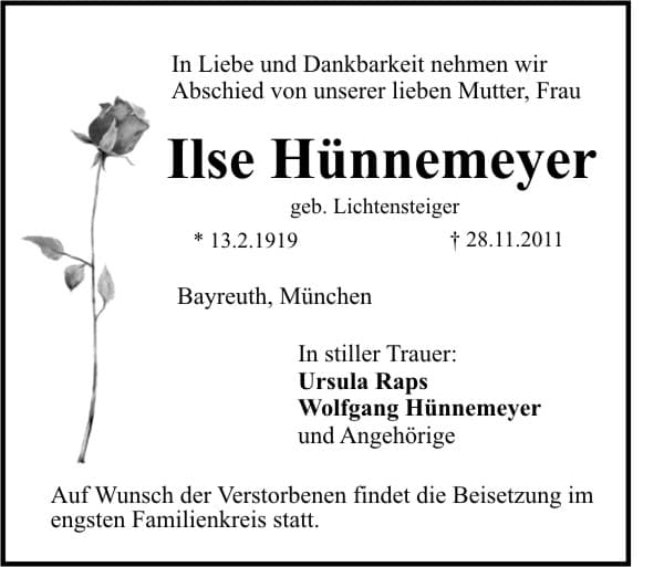 Frau Ilse Hünnemeyer