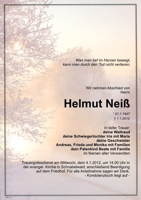Herr Helmut Neiß