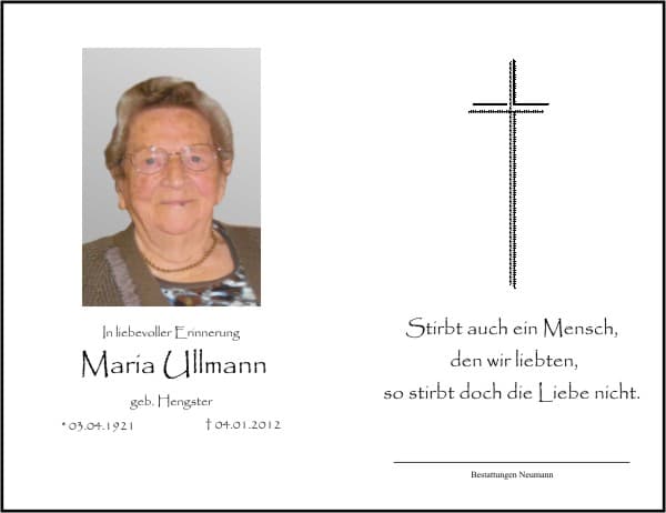 Frau Maria Ullmann