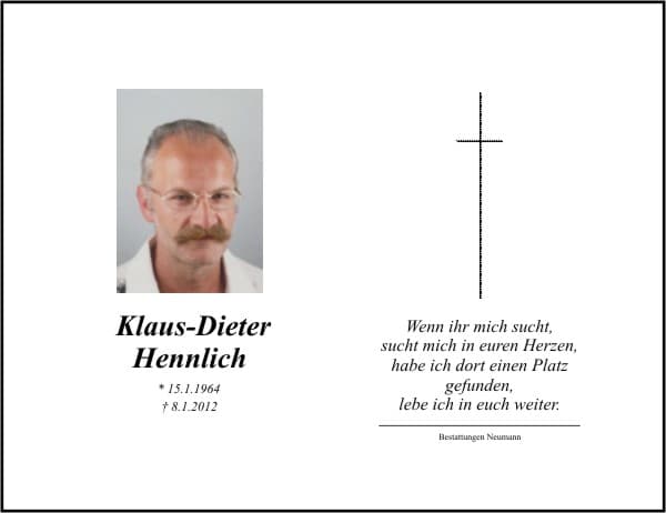 Herr Klaus-Dieter Hennlich