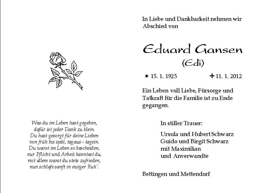 Herr Eduard Gansen