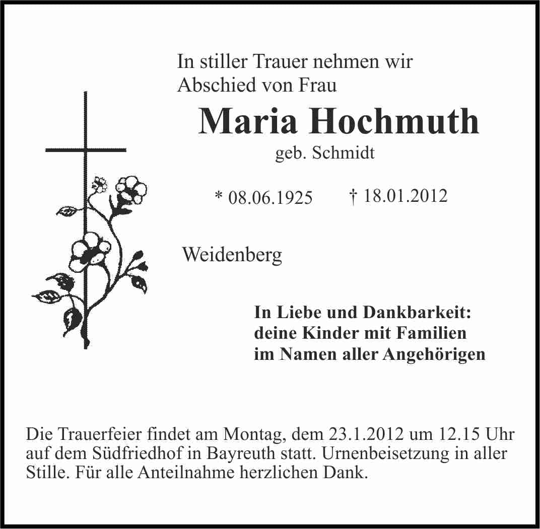 Frau Maria Hochmuth