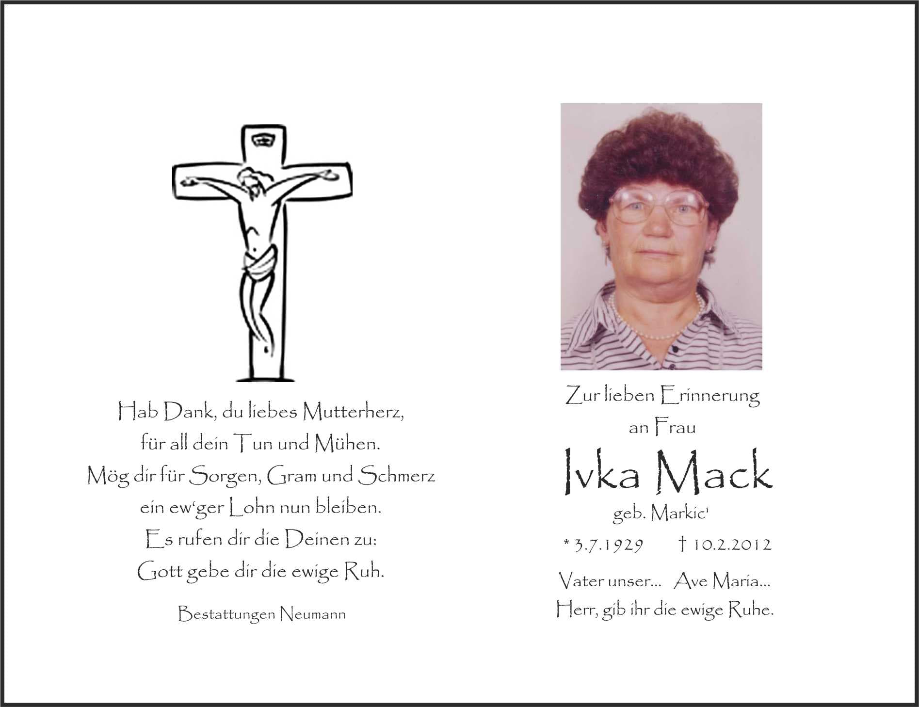 Frau Ivka Mack