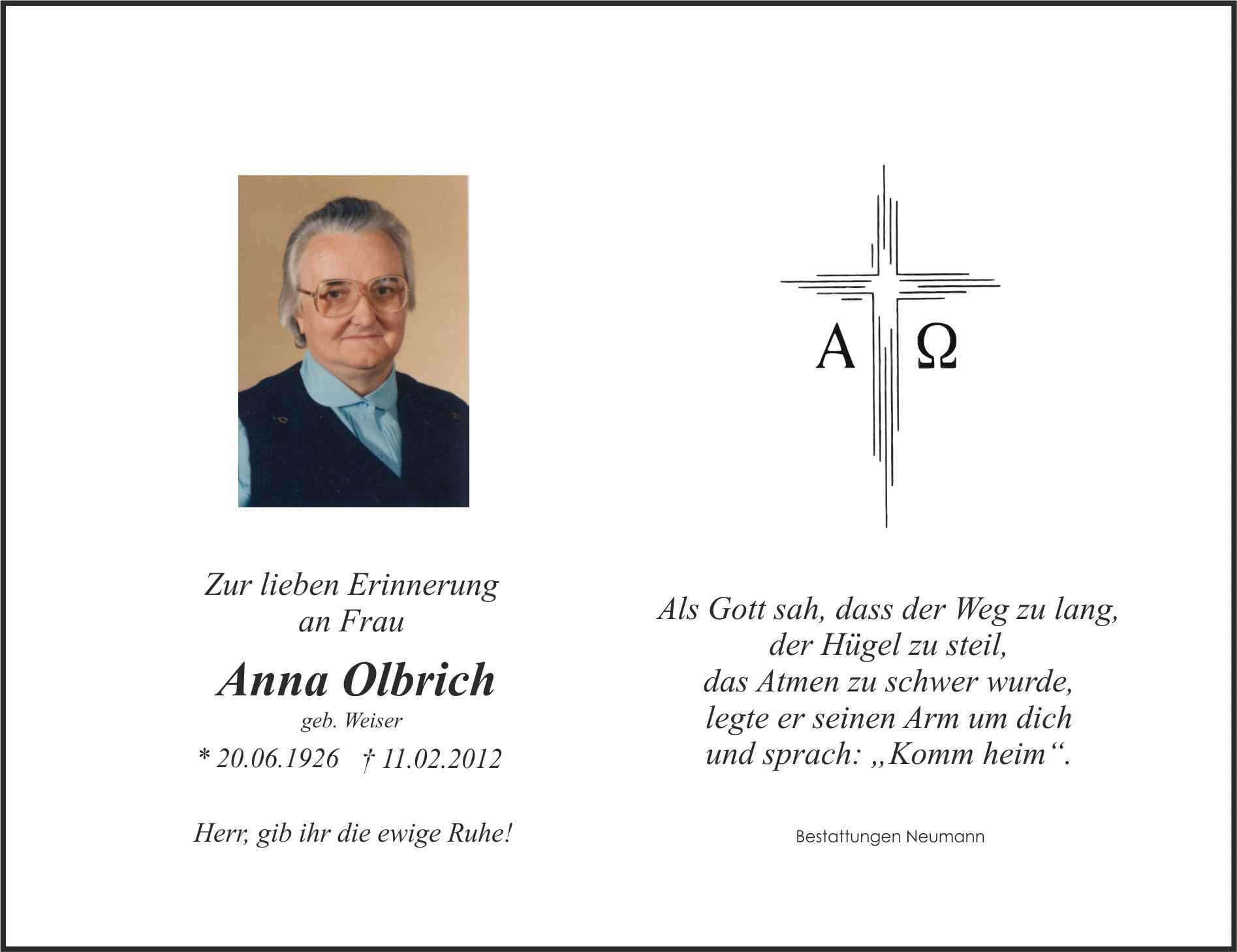 Frau Anna Olbrich