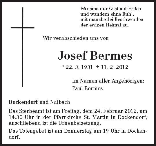 Herr Josef Bermes