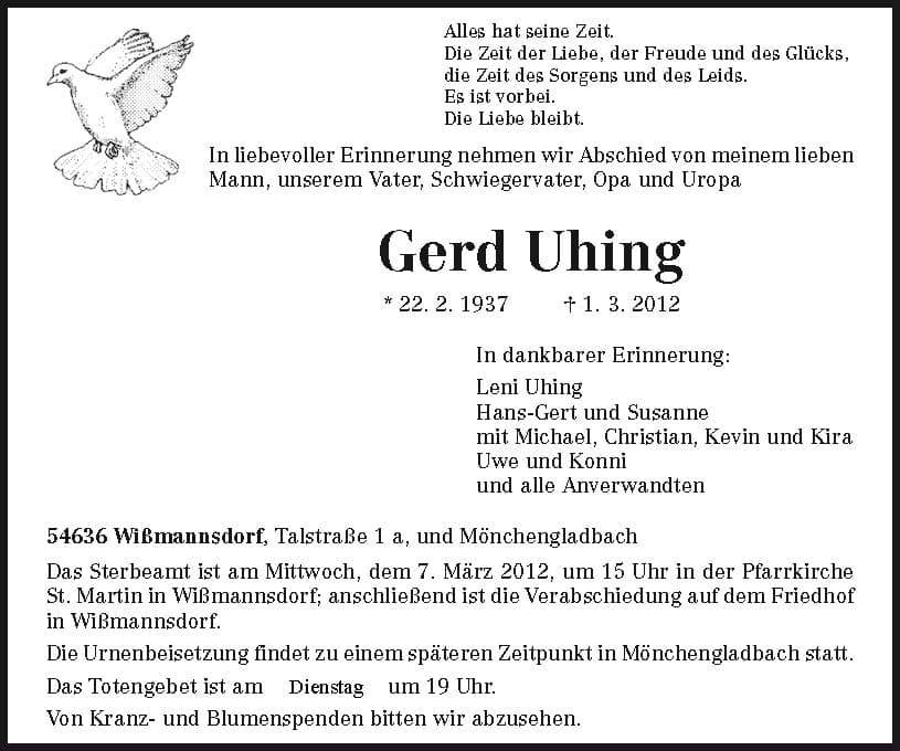 Herr Gerd Uhing