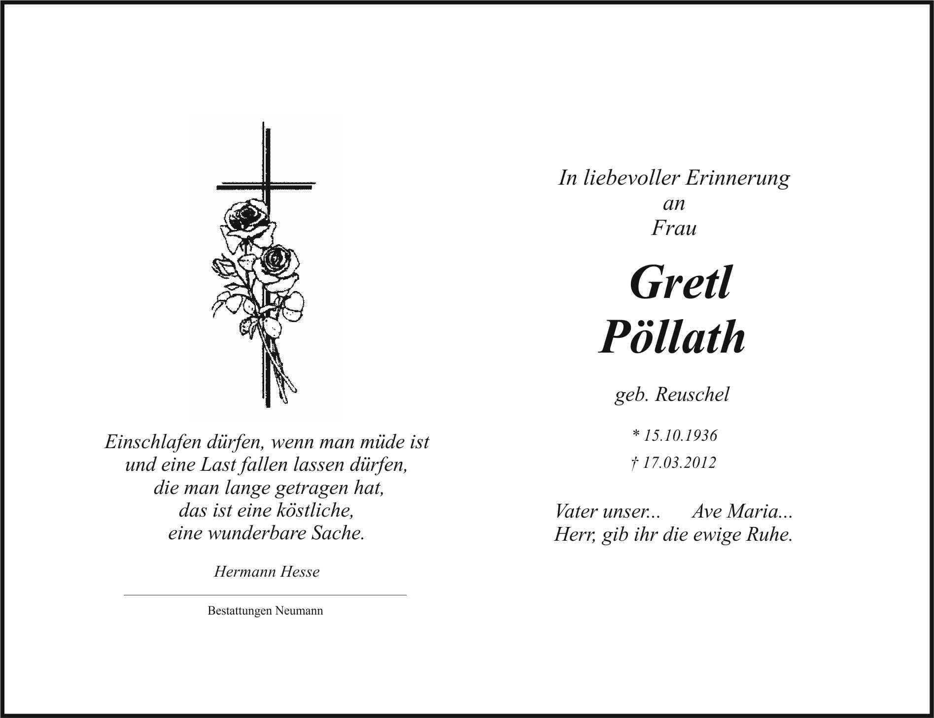 Frau Gretl Pöllath