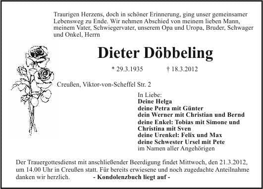 Herr Dieter Döbbeling