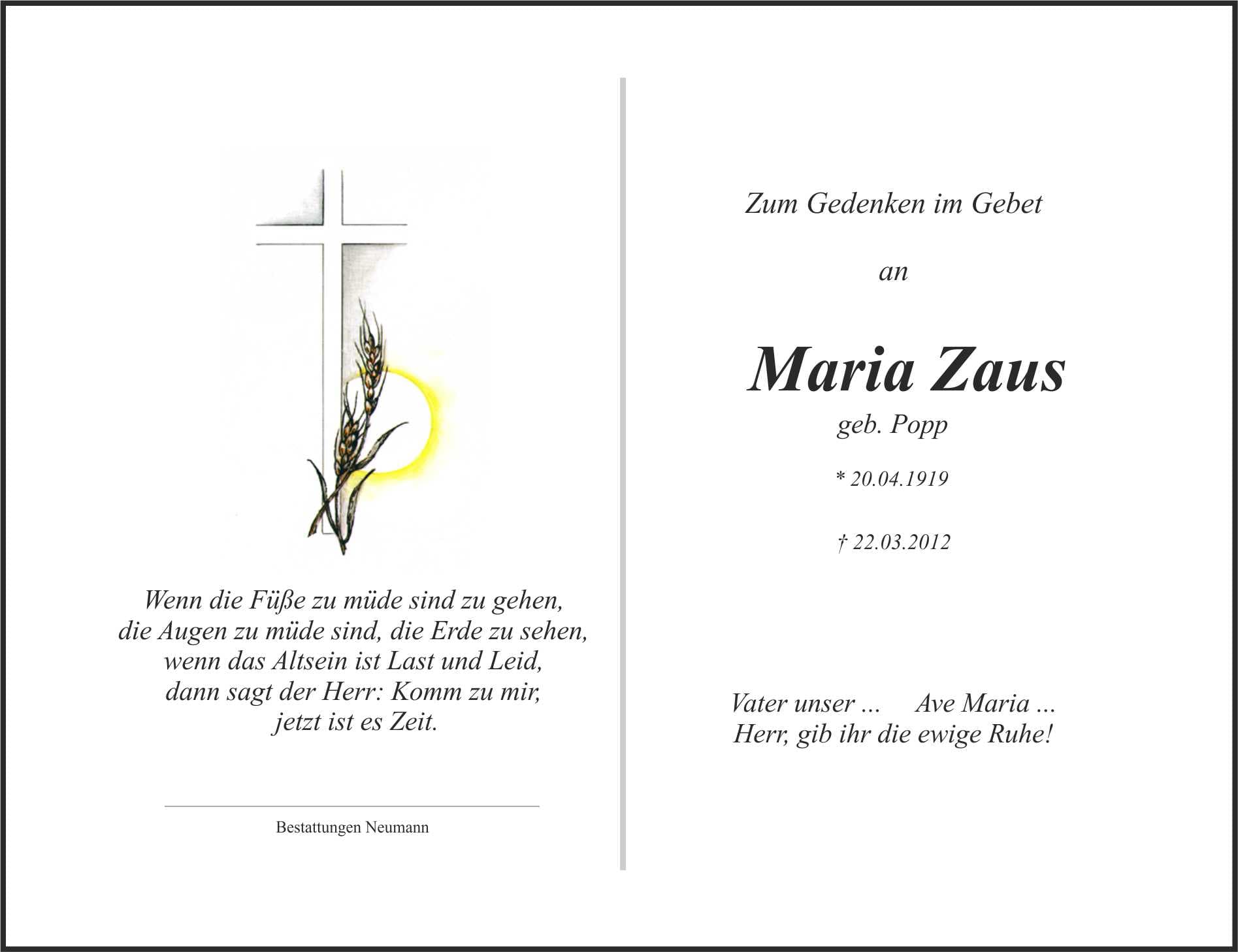 Frau Maria Zaus