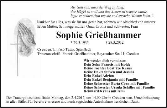 Frau Sophie Grießhammer