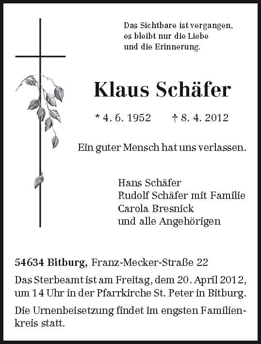 Herr Klaus Schäfer