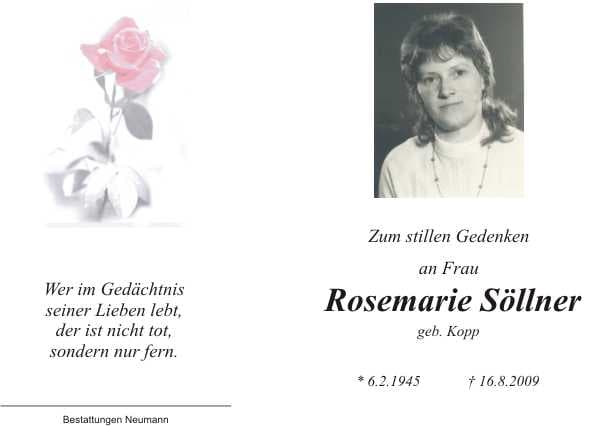 Frau Rosemarie Söllner