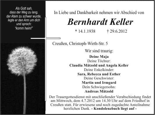 Herr Bernhardt Keller