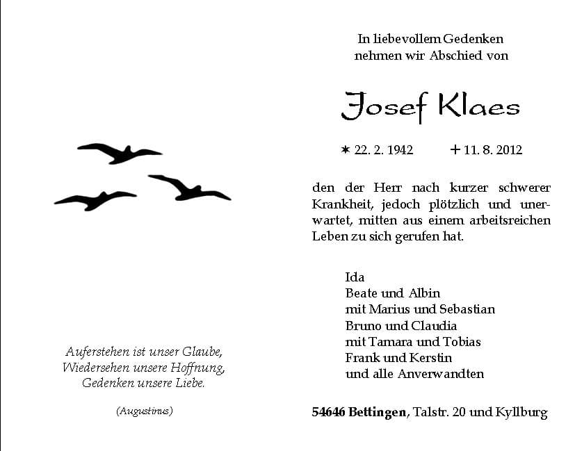Herr Josef Klaes