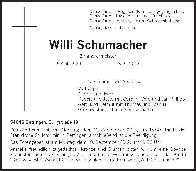 Herr Willi Schumacher
