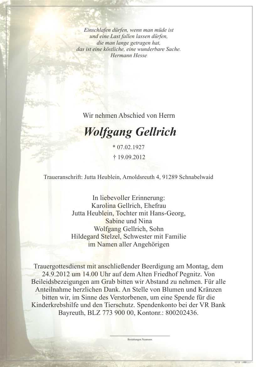 Herr Wolfgang Gellrich