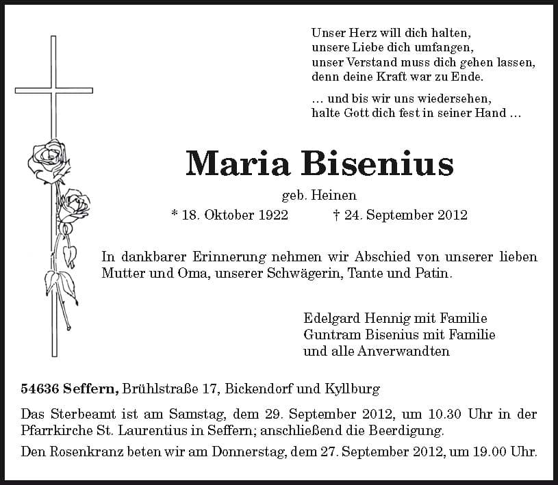 Frau Maria Bisenius