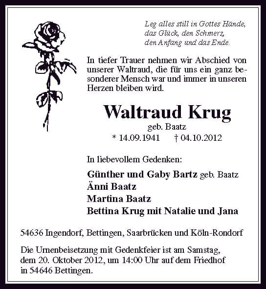 Frau Waltraud Krug