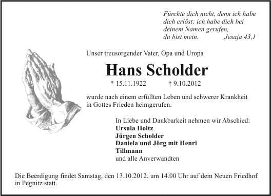 Herr Hans Scholder