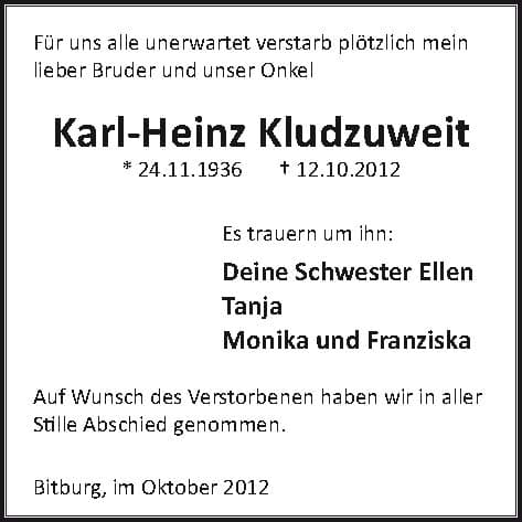 Herr Karl-Heinz Kludzuweit