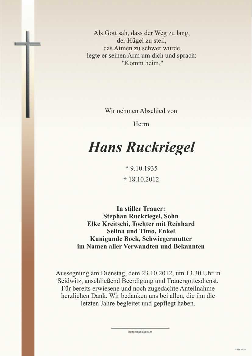 Herr Hans Ruckriegel
