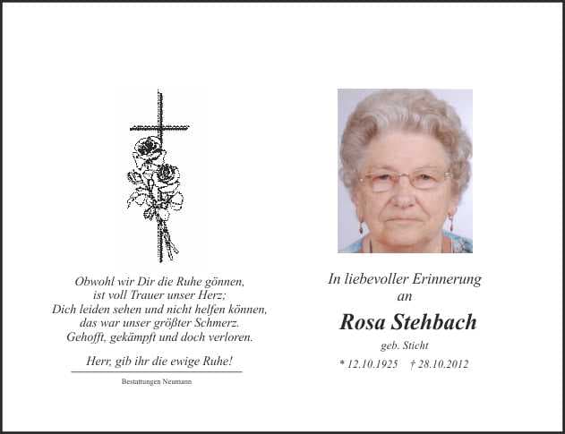 Frau Rosa Stehbach