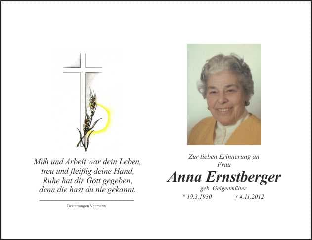 Frau Anna Ernstberger