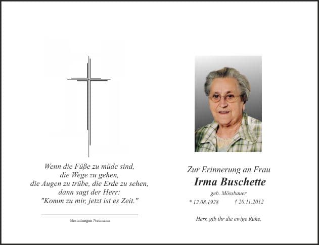 Frau Irma Buschette