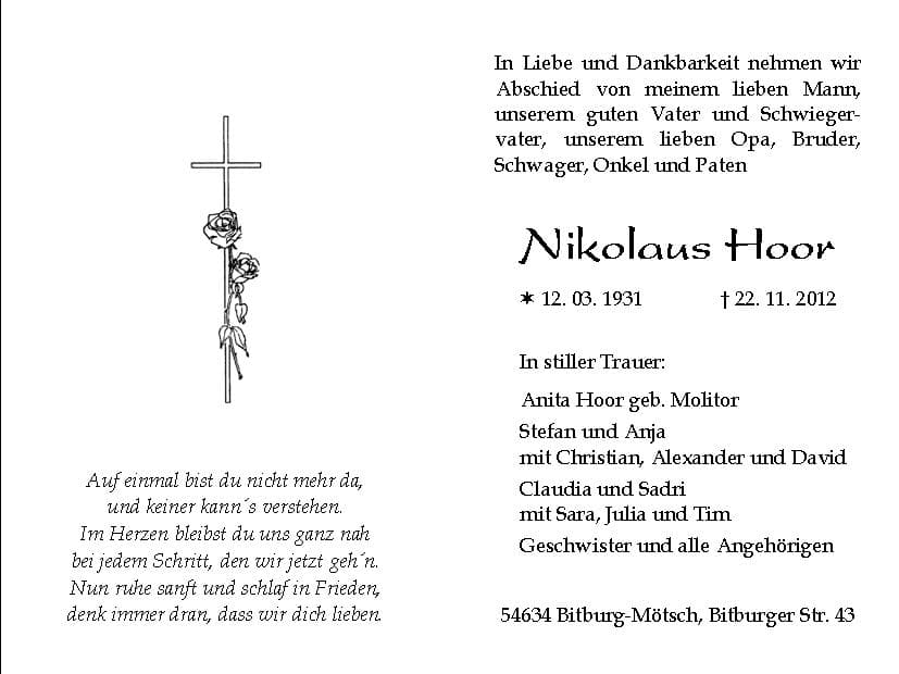 Herr Nikolaus Hoor