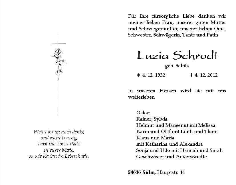 Frau Luzia Schrodt