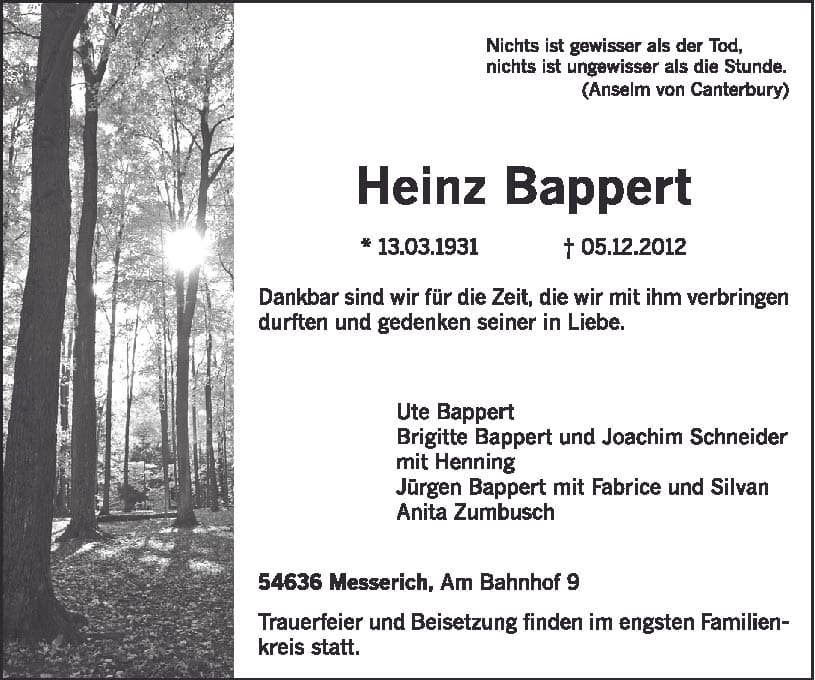 Herr Heinz Bappert